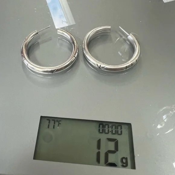 Taxco Sterling Silver Vintage Geometric Design Earrings - Picture 4 of 5